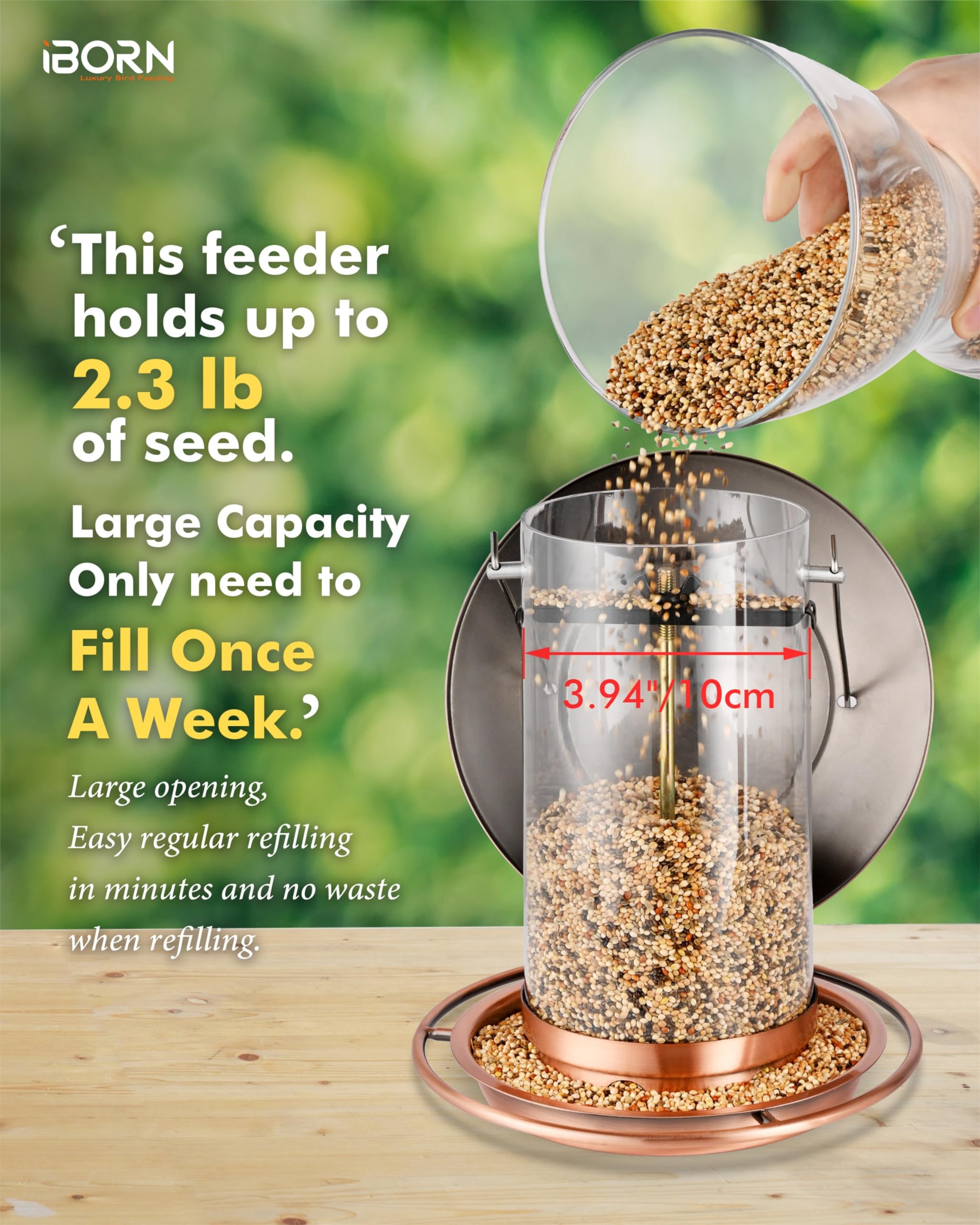iBorn 18cm roof offers superior weather protection for seeds