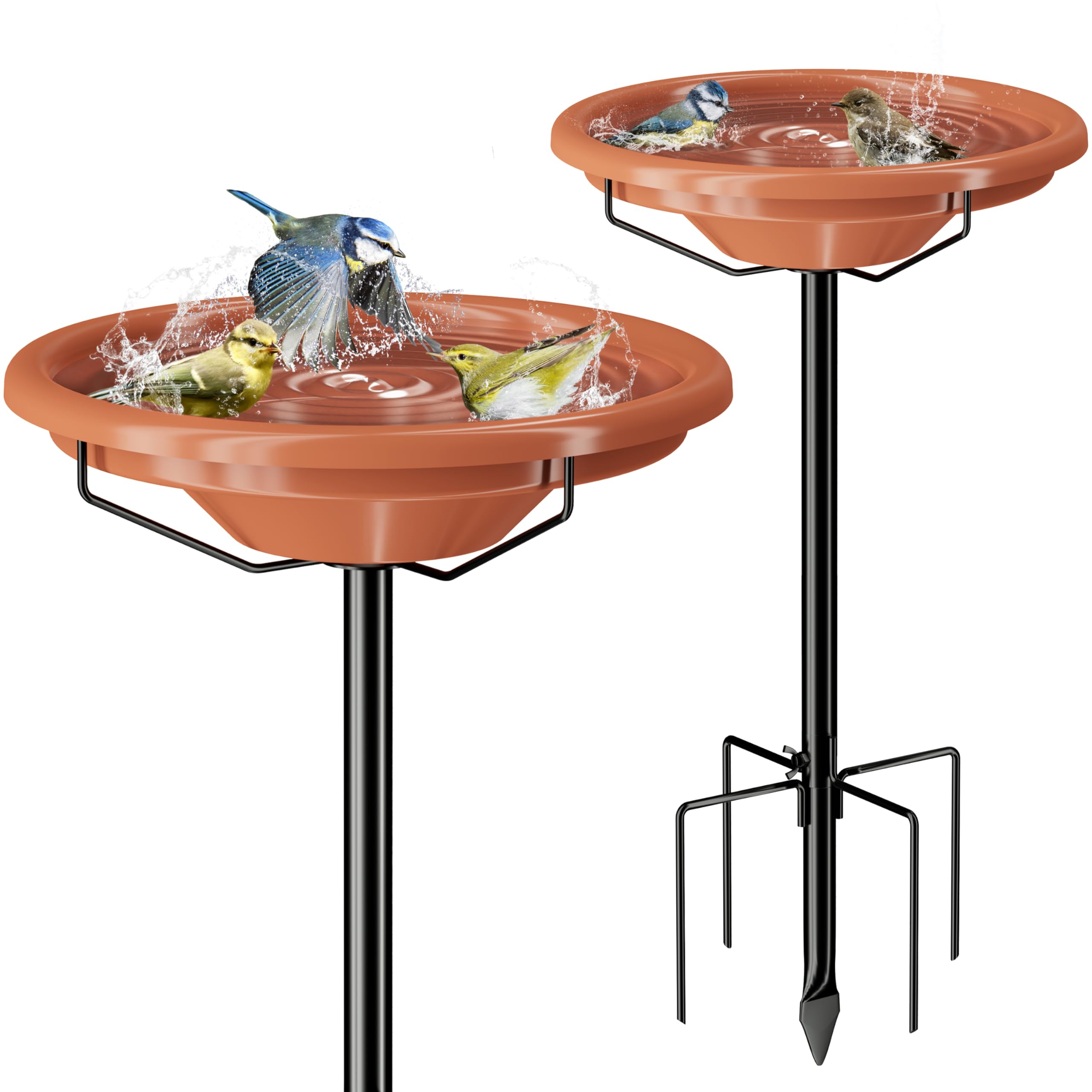 iBorn 36-inch standing bird feeder base with five-prong ground spike for stability.