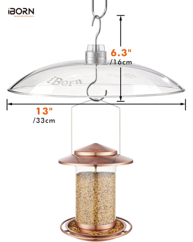 iBorn outdoor rain guard protects feeders from moisture for cleaner feeding experiences