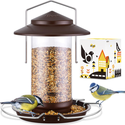 iBorn bird feeder with 3 foldable perches for spacious cardinal landing