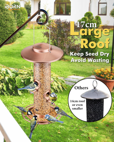 iBorn bird feeder with 3-step cleaning simplifies maintenance and promotes bird health.