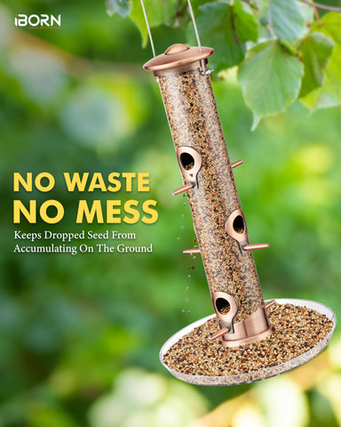 iBorn 6-port feeder with perches enables several birds to feed.