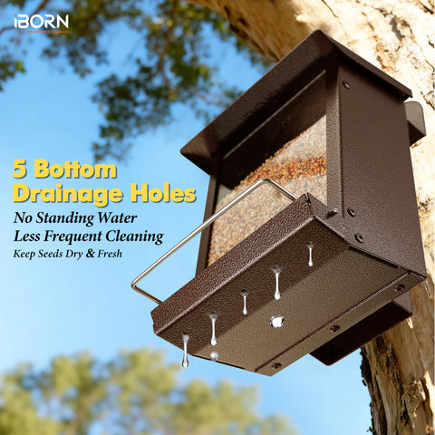 iBorn Bird Feeder detachable easy-clean design enables quick maintenance.