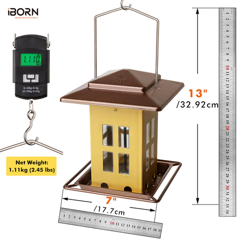 iborn bird feeder metal-construction durable against weather and pests