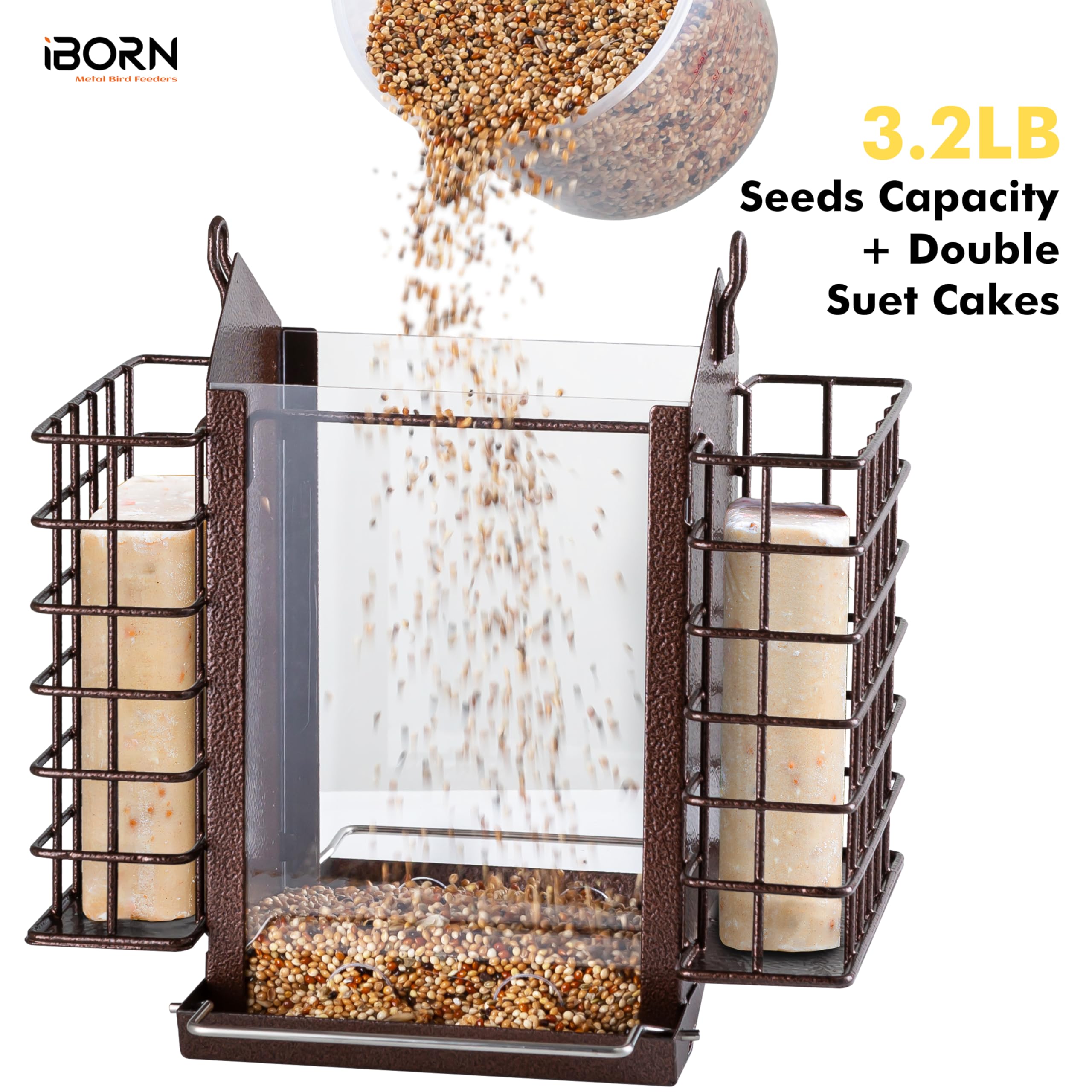 iBorn metal fixed hanger stays secure, reducing wind sway during feeding