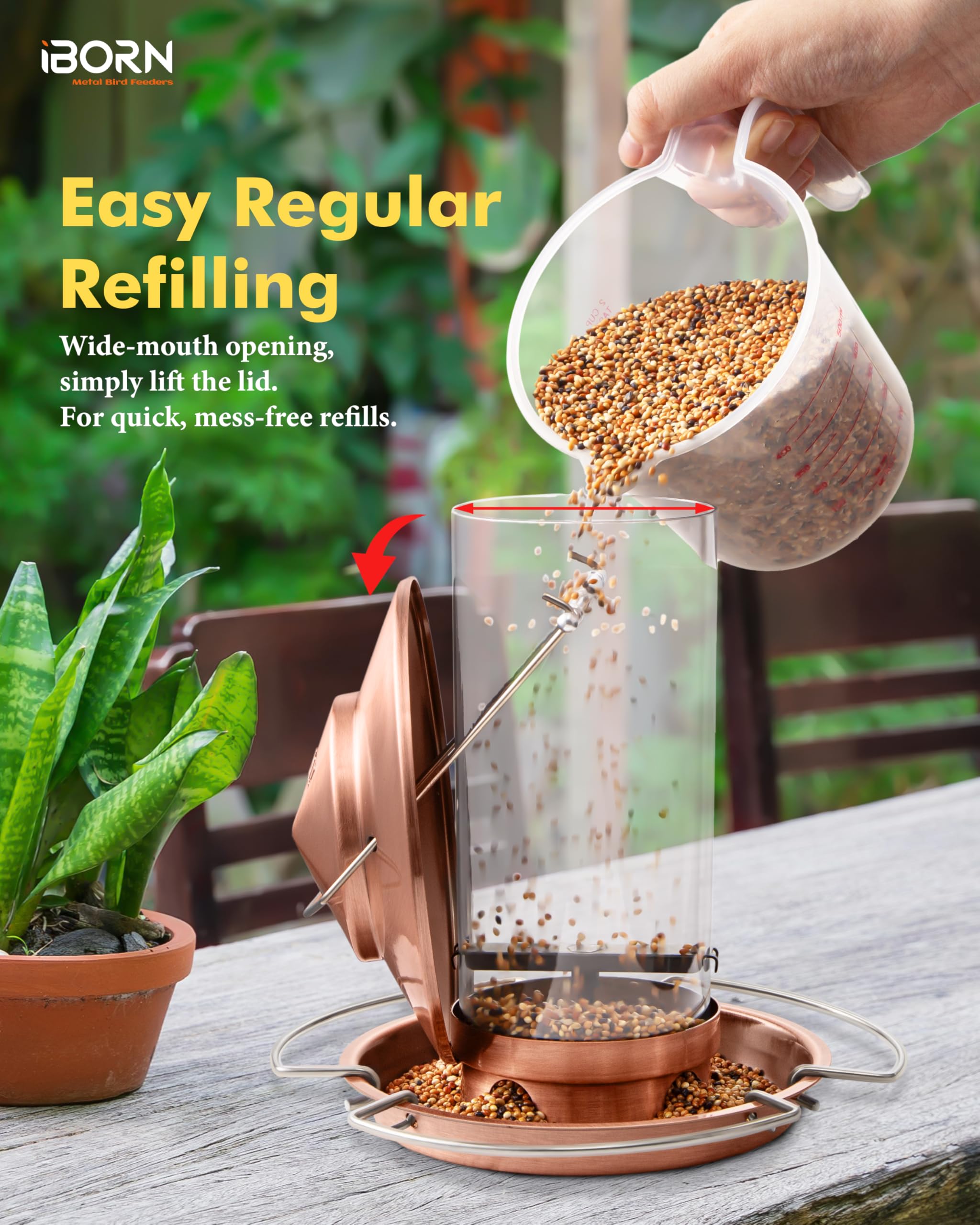 iBorn outdoor hanging feeder designed for year-round use