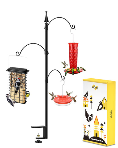 iborn bird feeder pole deck rail mount demonstrates heavy-duty stability for multiple feeders