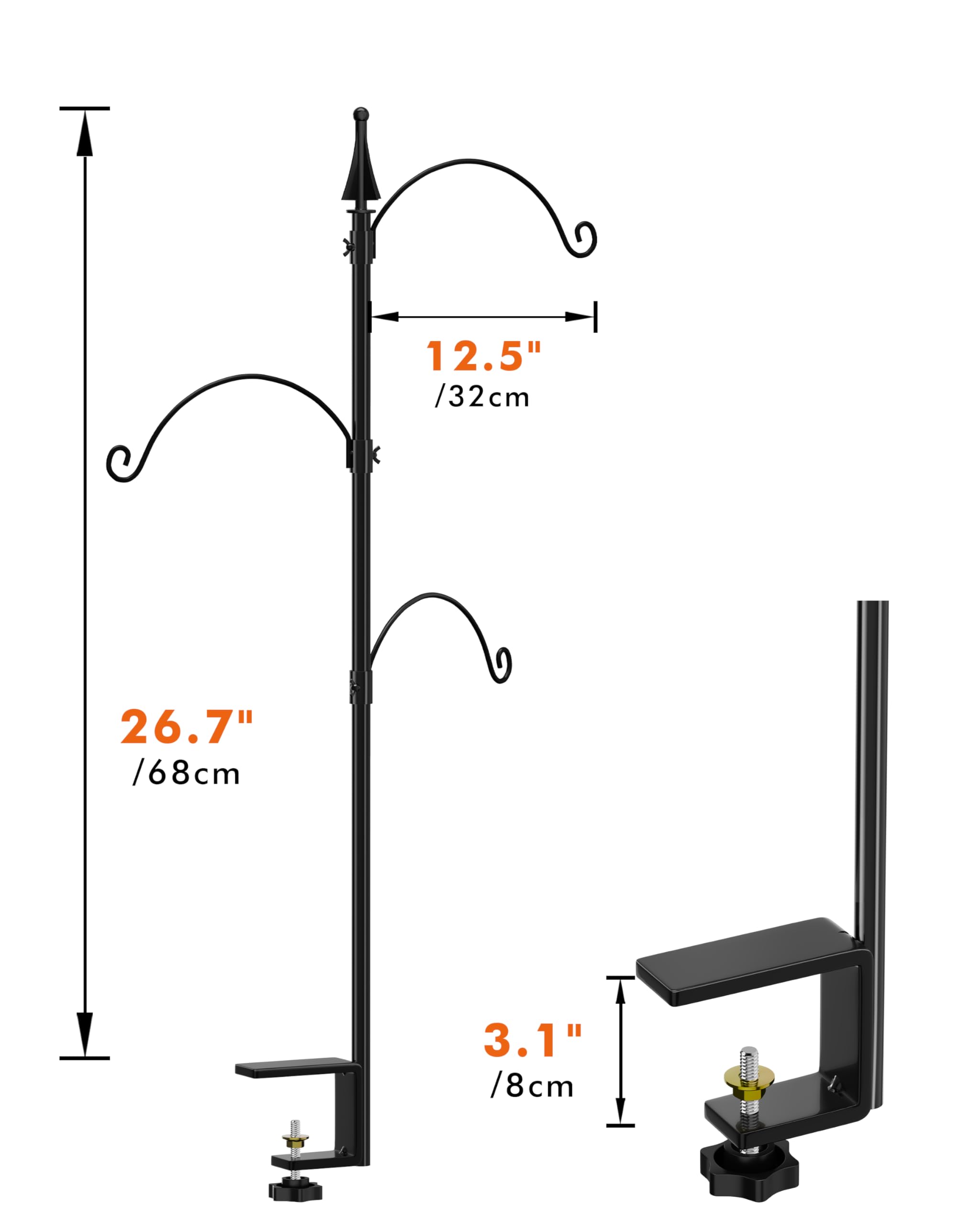iborn garden-friendly bird feeder pole doubles as decor with lights and pots