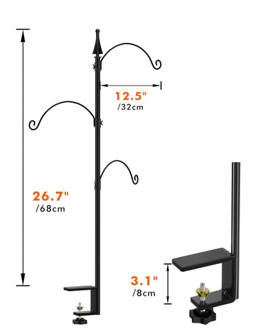 iborn garden-friendly bird feeder pole doubles as decor with lights and pots