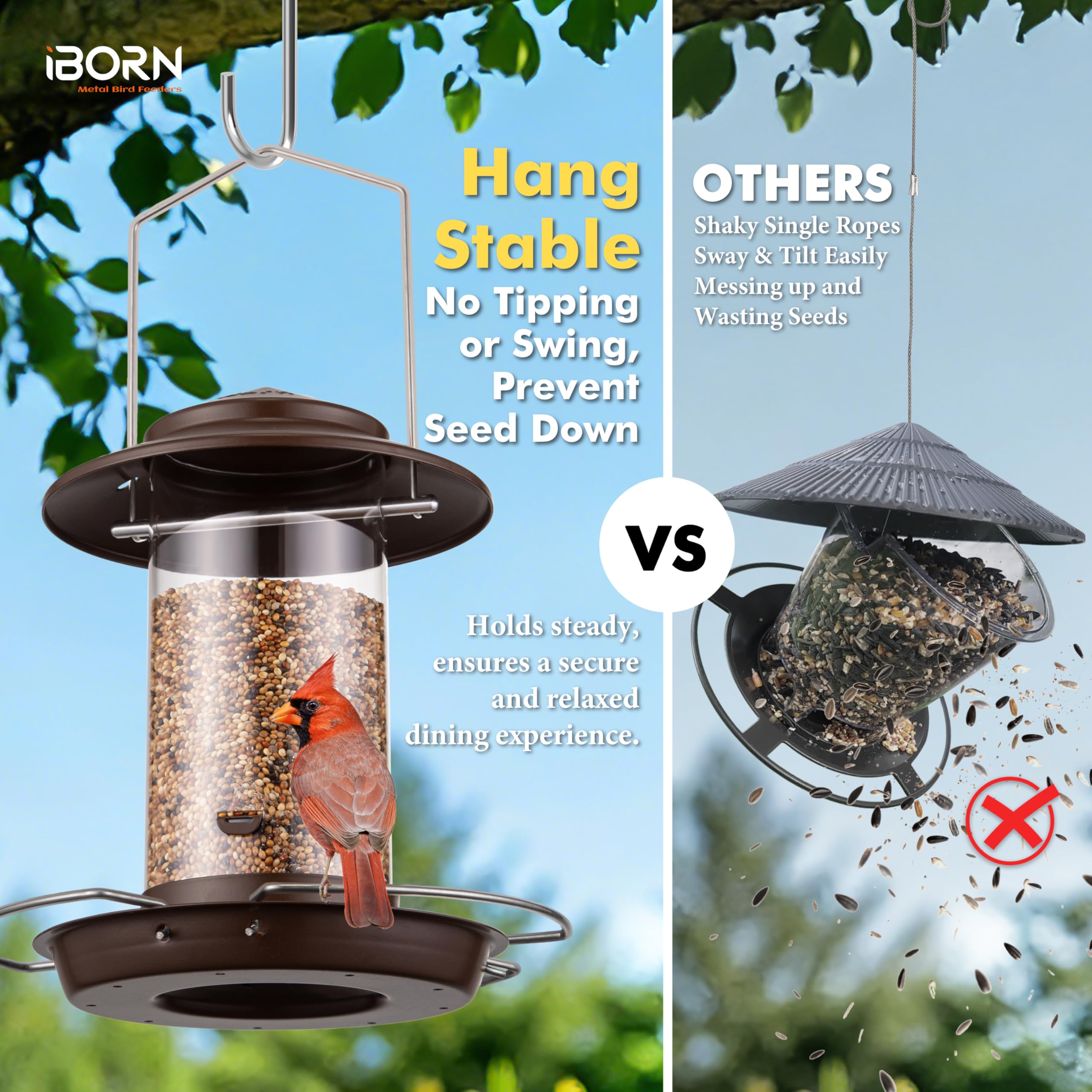 iBorn powder-coated finish resists rust in harsh weather