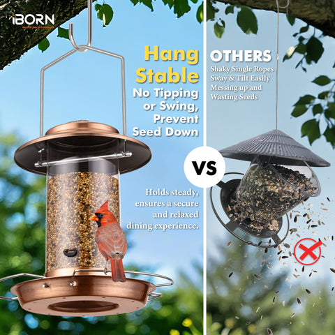 iBorn feeder shows three foldable perches for comfortable landings