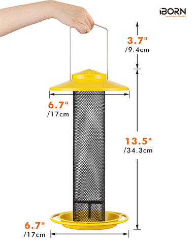 iBorn bird feeder weatherproof roof protects seed from rain for drier feed