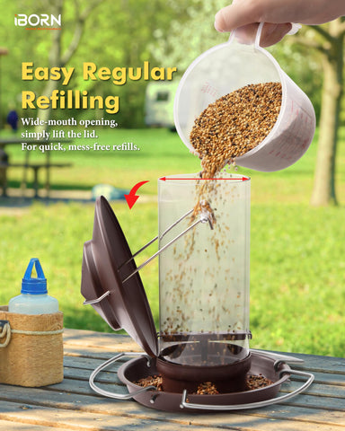 iBorn wide-mouth opening enables quick refilling with minimal mess