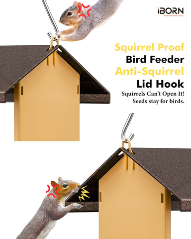 IBorn bird feeder wide opening simplifies refilling and keeps seeds accessible