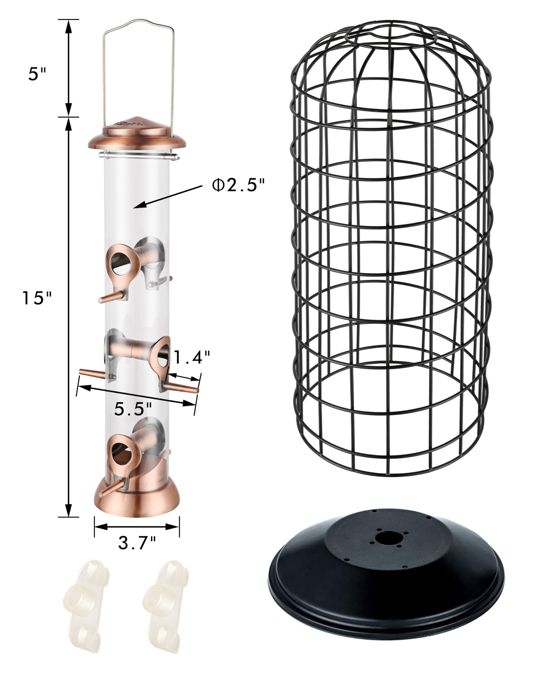 iBorn squirrel-proof design deters large pests from accessing the feed