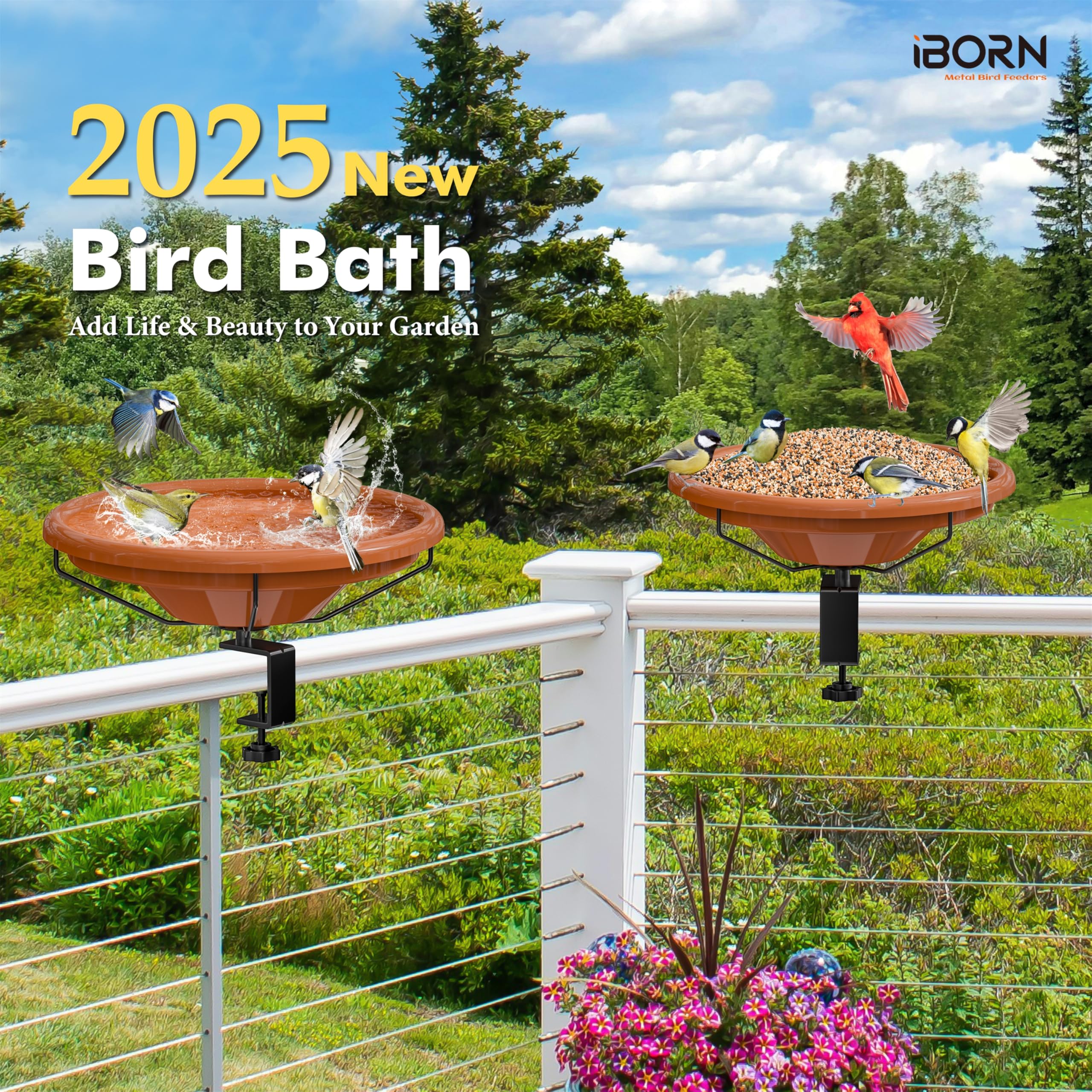iBorn BPA-free bird bath bowl ensures safe water for birds
