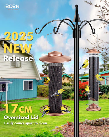 iBorn brushed copper finish detail adds durable outdoor style