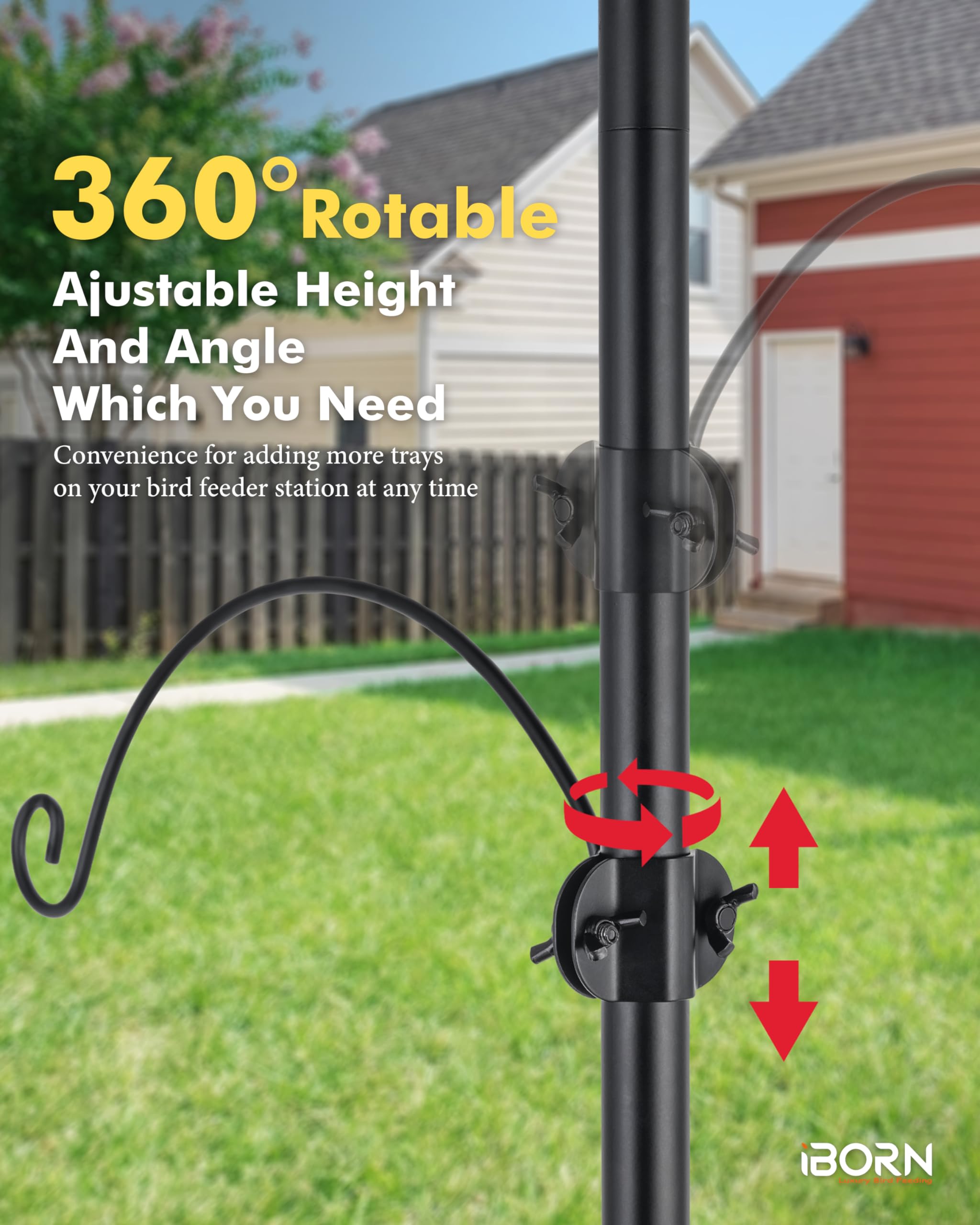 iBorn includes butterfly screws and nuts for quick adjustments