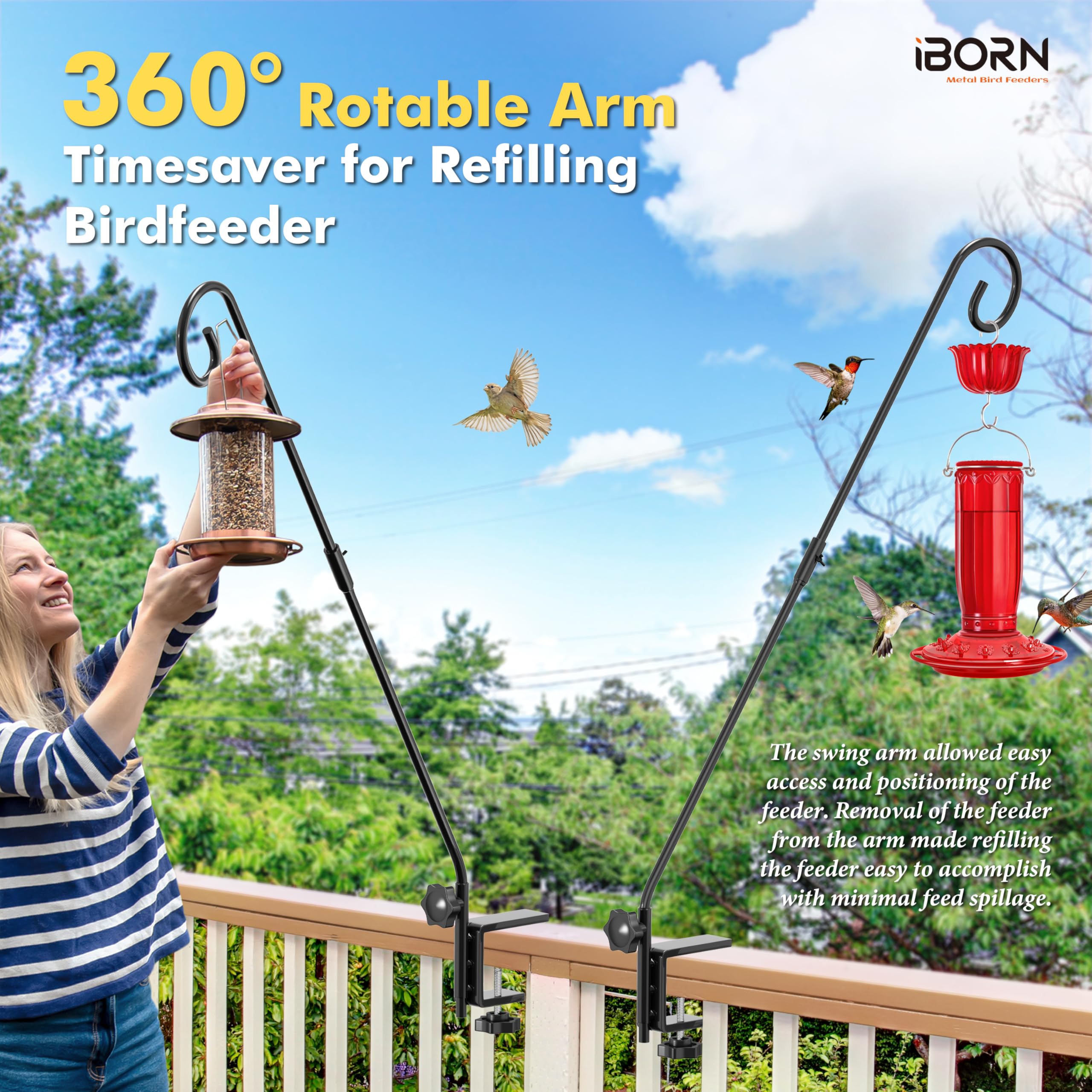 iBorn clamp fits 1.5–2.5 inch rails securely with gasket.