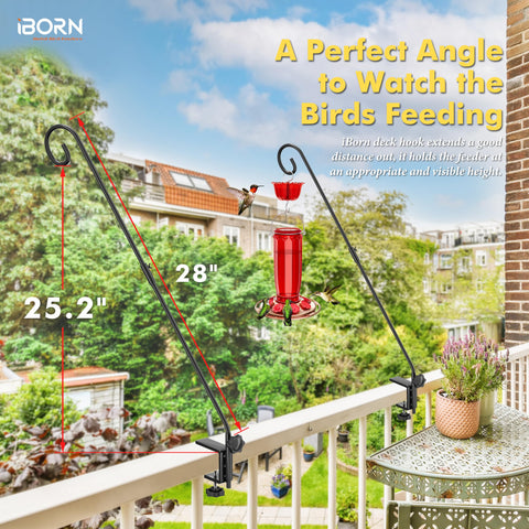 iBorn heavy-duty wrought iron deck hook withstands outdoor weather.