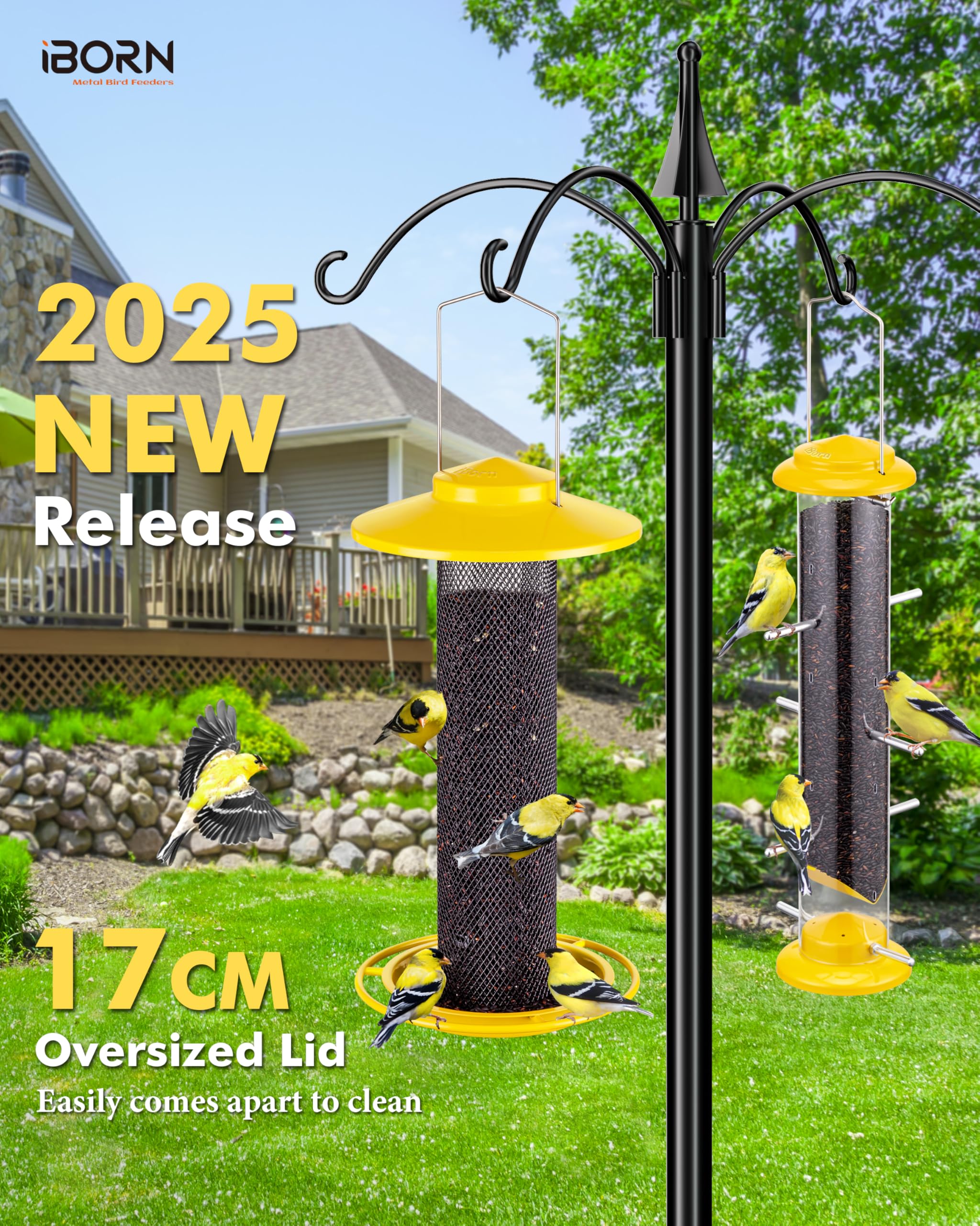 iBorn feeder spill-proof tray prevents seed scattering during windy days