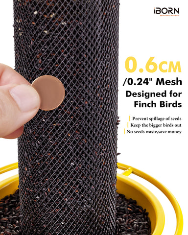 iBorn finch feeder 2lb capacity supports more birds