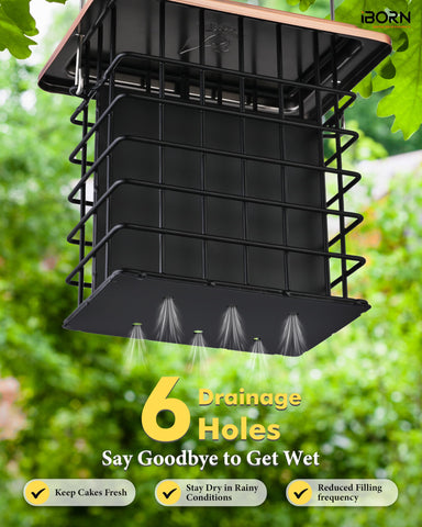 iBorn wind-proof hanger keeps feeder steady in gusts.