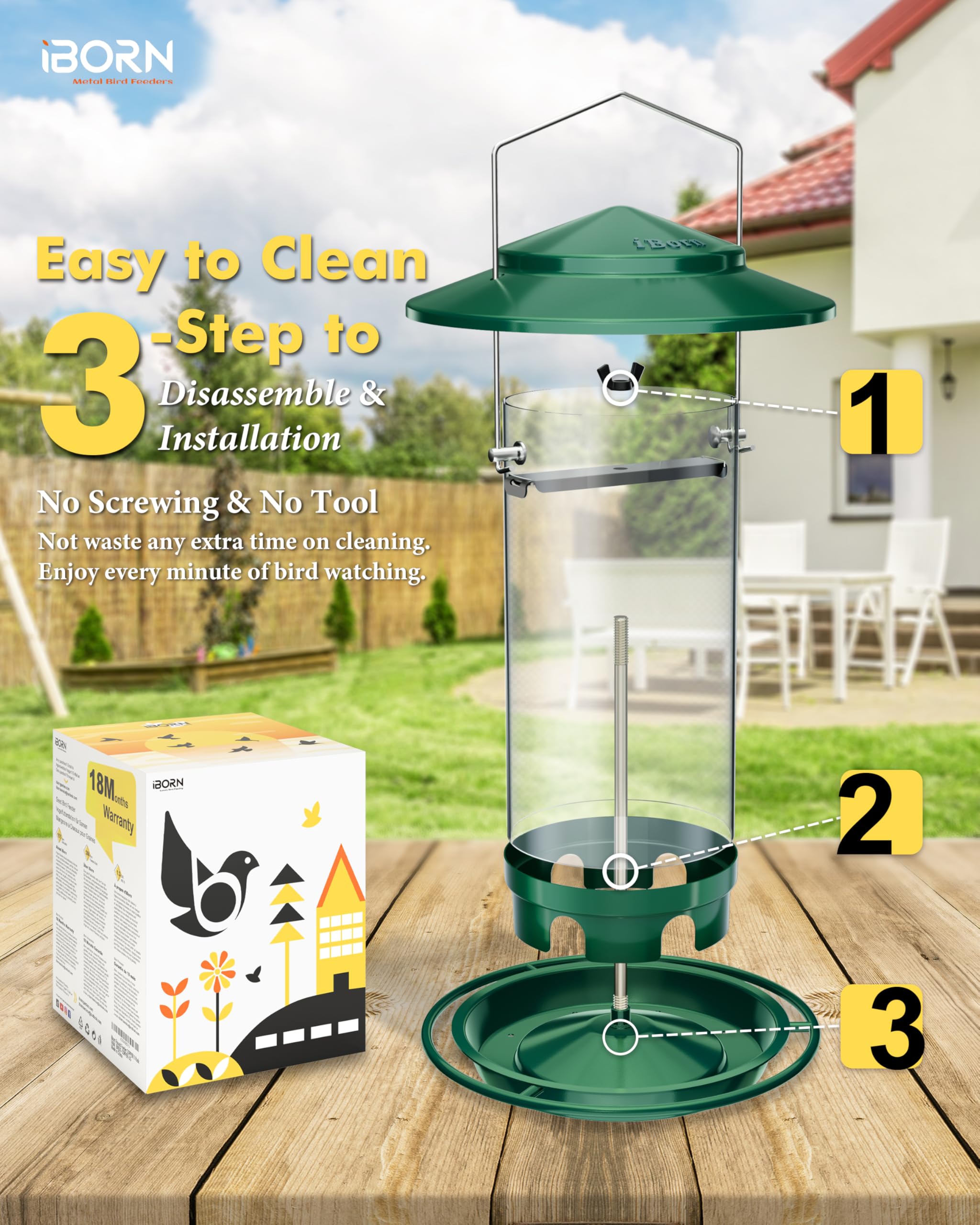 iBorn Flip-top lid enables quick refills with one hand.