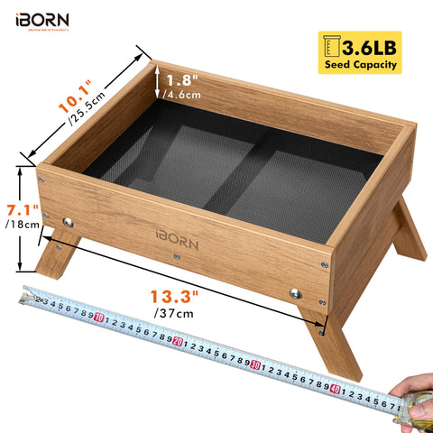 iBorn Ground Bird Feeder close-up-material shows water-resistant WPC construction for all weather use.