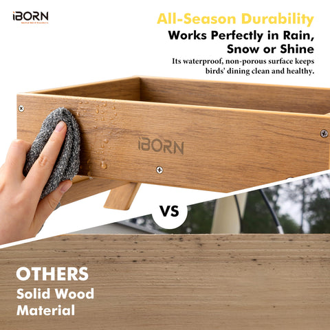 iBorn Ground Bird Feeder warp-free-design demonstrates decade-long structural stability.