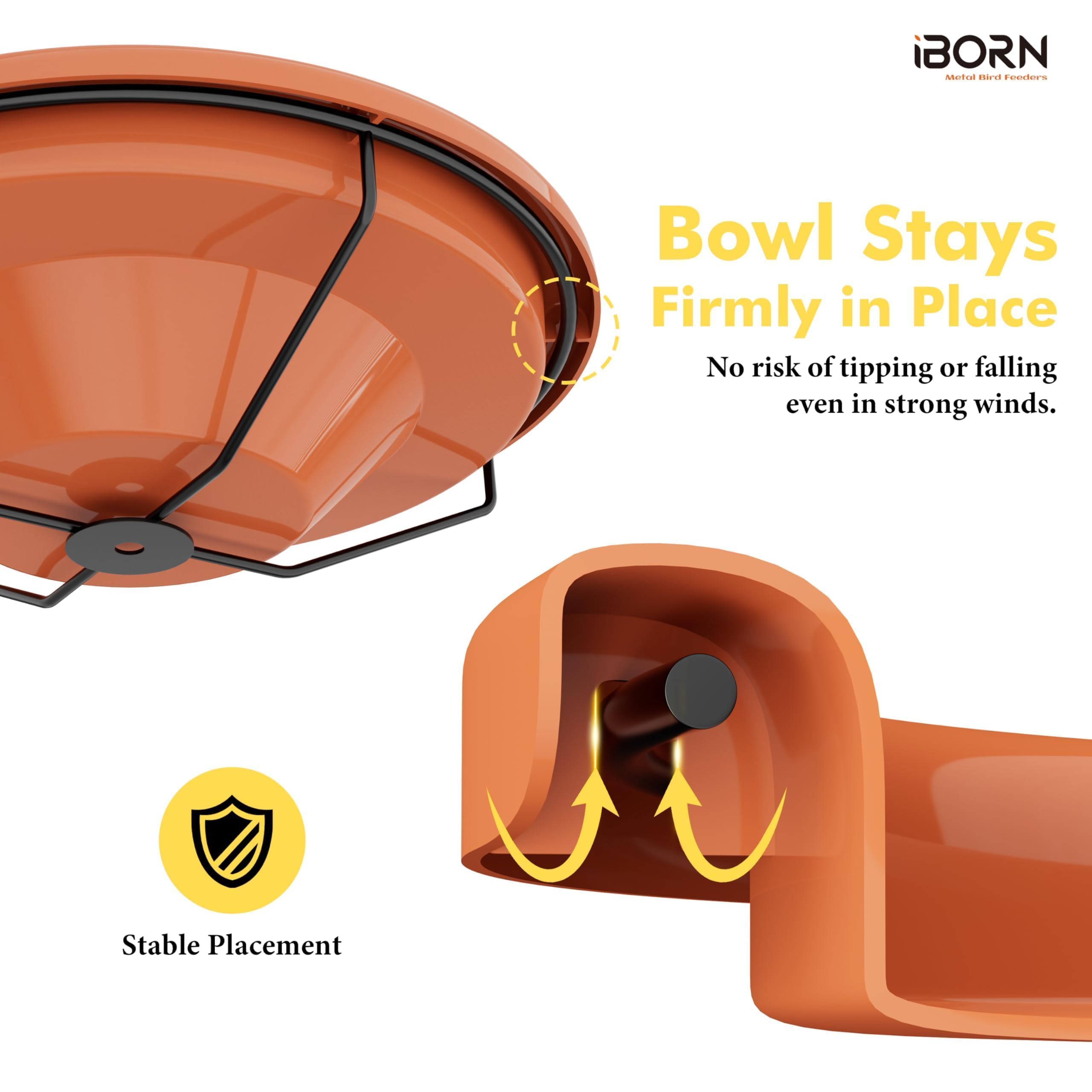 iBorn heavy-duty metal construction highlighted for durability in windy climates.