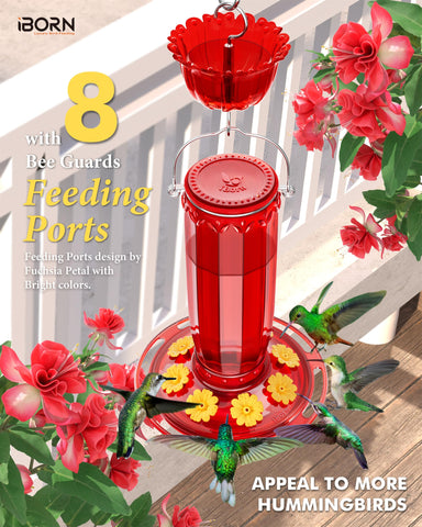 iborn hummingbird feeder anti-leak base prevents spills in your yard