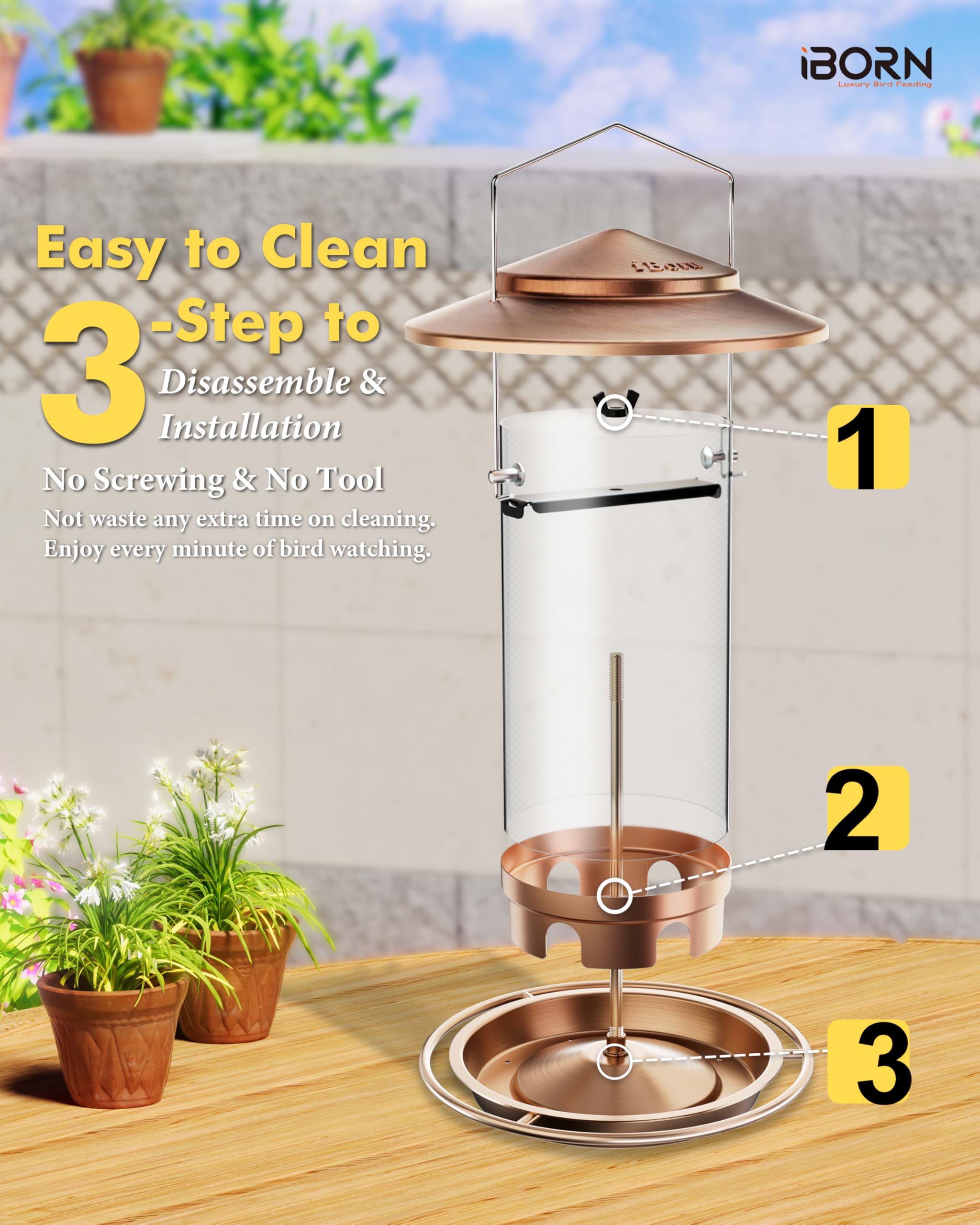 iBorn large hanger allows quick, five-second refills from the top