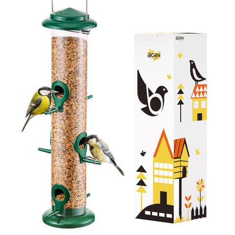 iBorn metal bird feeder with six ports for multiple birds