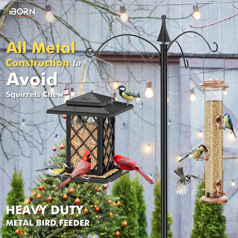 iborn metal bird feeder resists squirrel chewing for lasting outdoor use