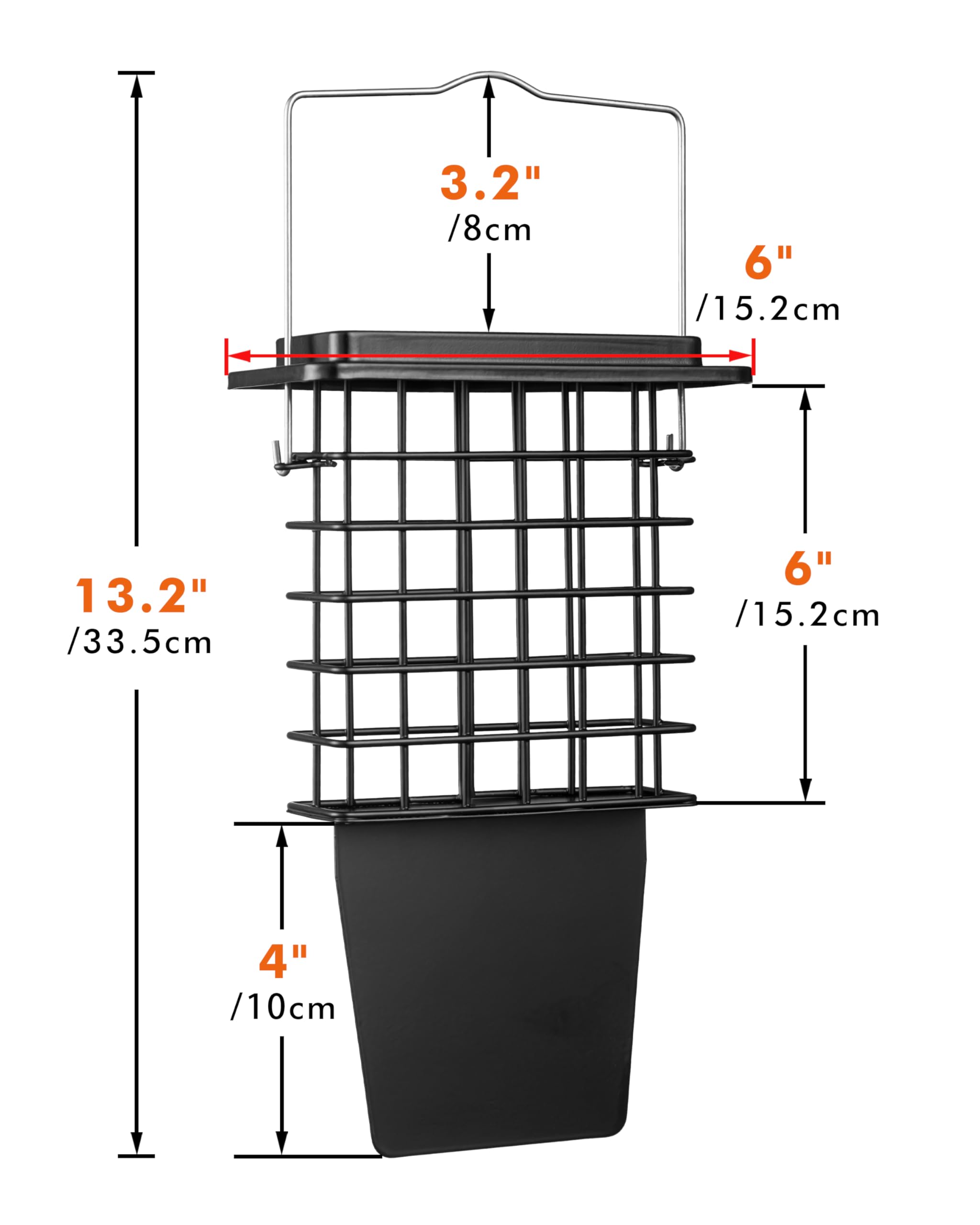iBorn Metal Suet Feeder all-metal body withstands outdoor weather