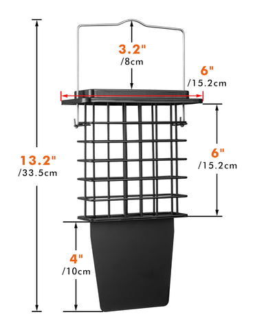 iBorn Metal Suet Feeder all-metal body withstands outdoor weather