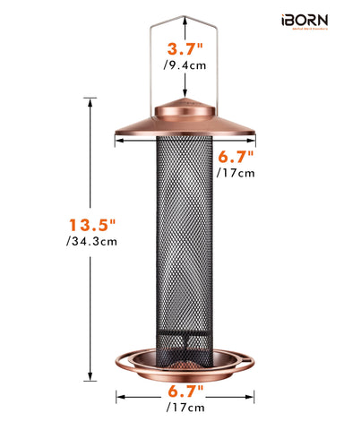 iBorn Nyjer seed feeder mesh tube keeps small birds feeding freely