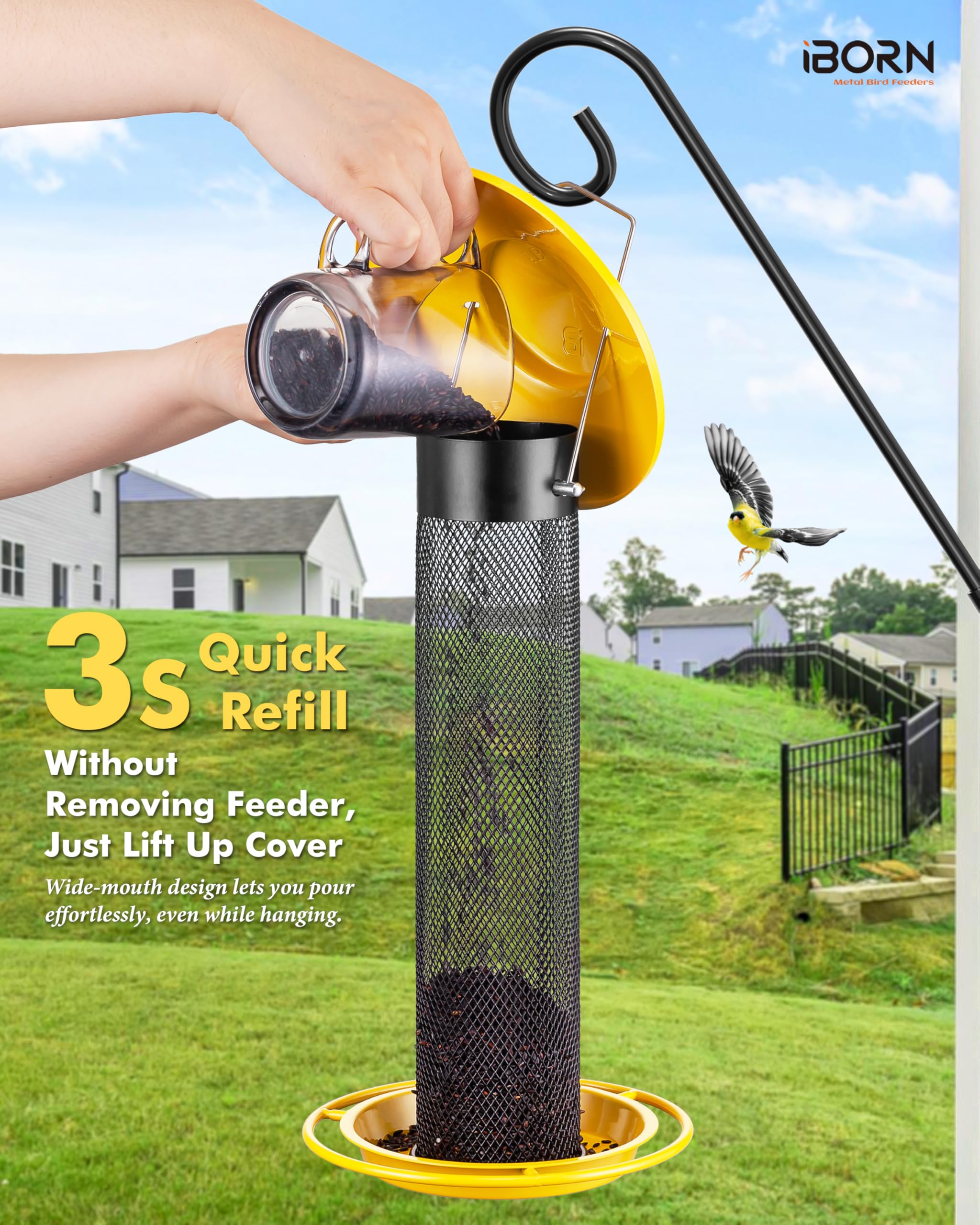 iBorn outdoor feeder 17cm roof shields feed from rain