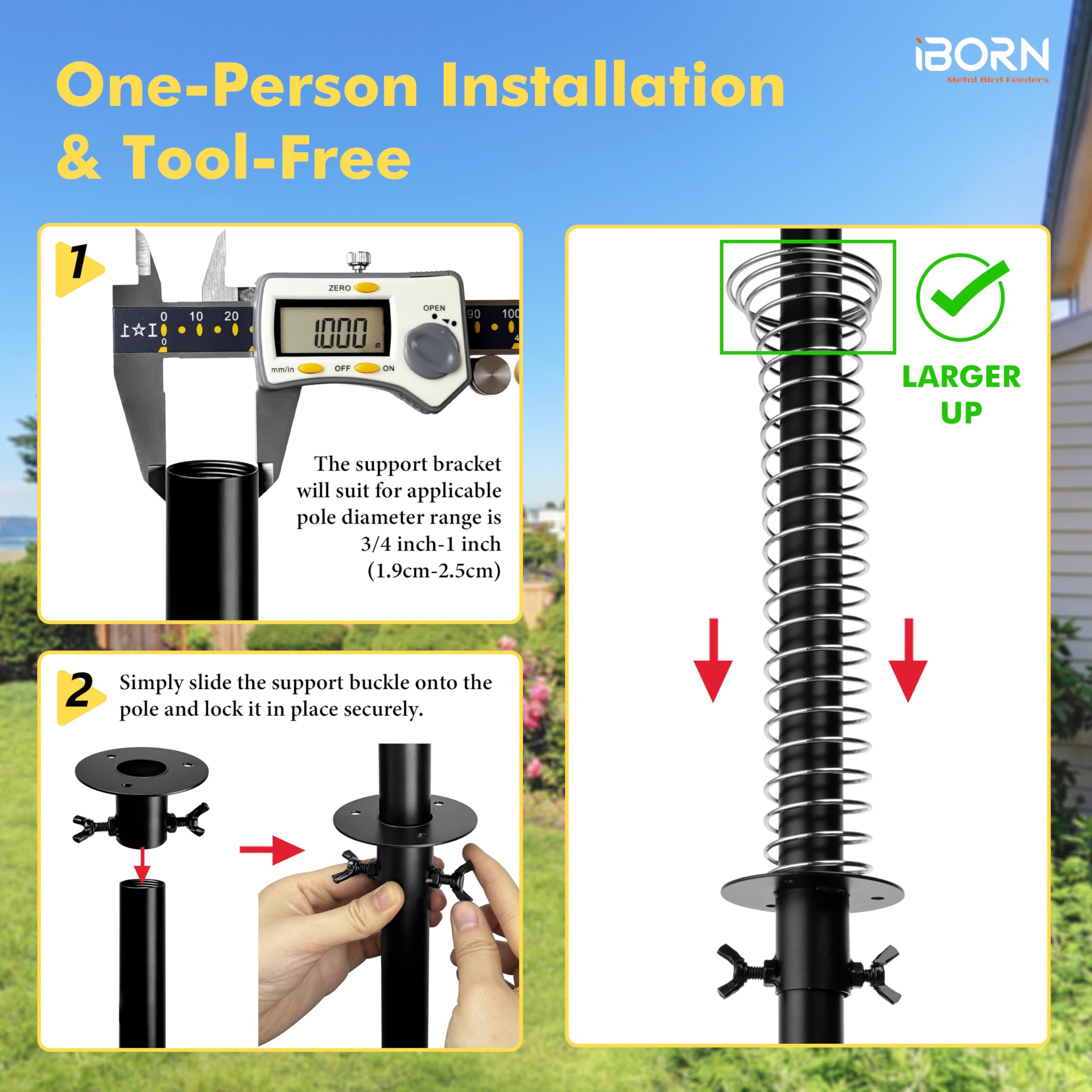 iBorn 19.5-inch oversized design challenging for squirrels