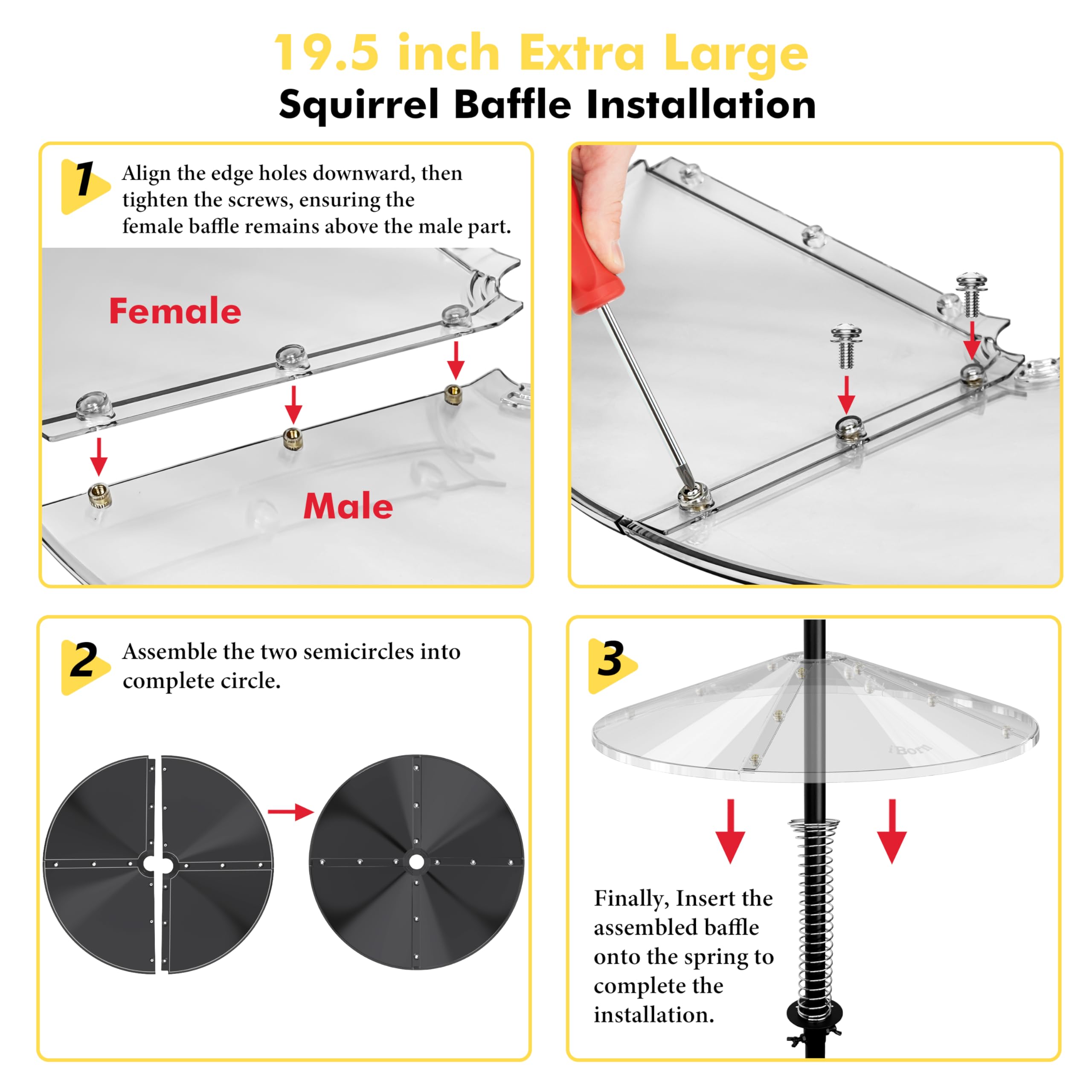 iBorn 3/4 to 1 inch pole compatibility image shows easy fit