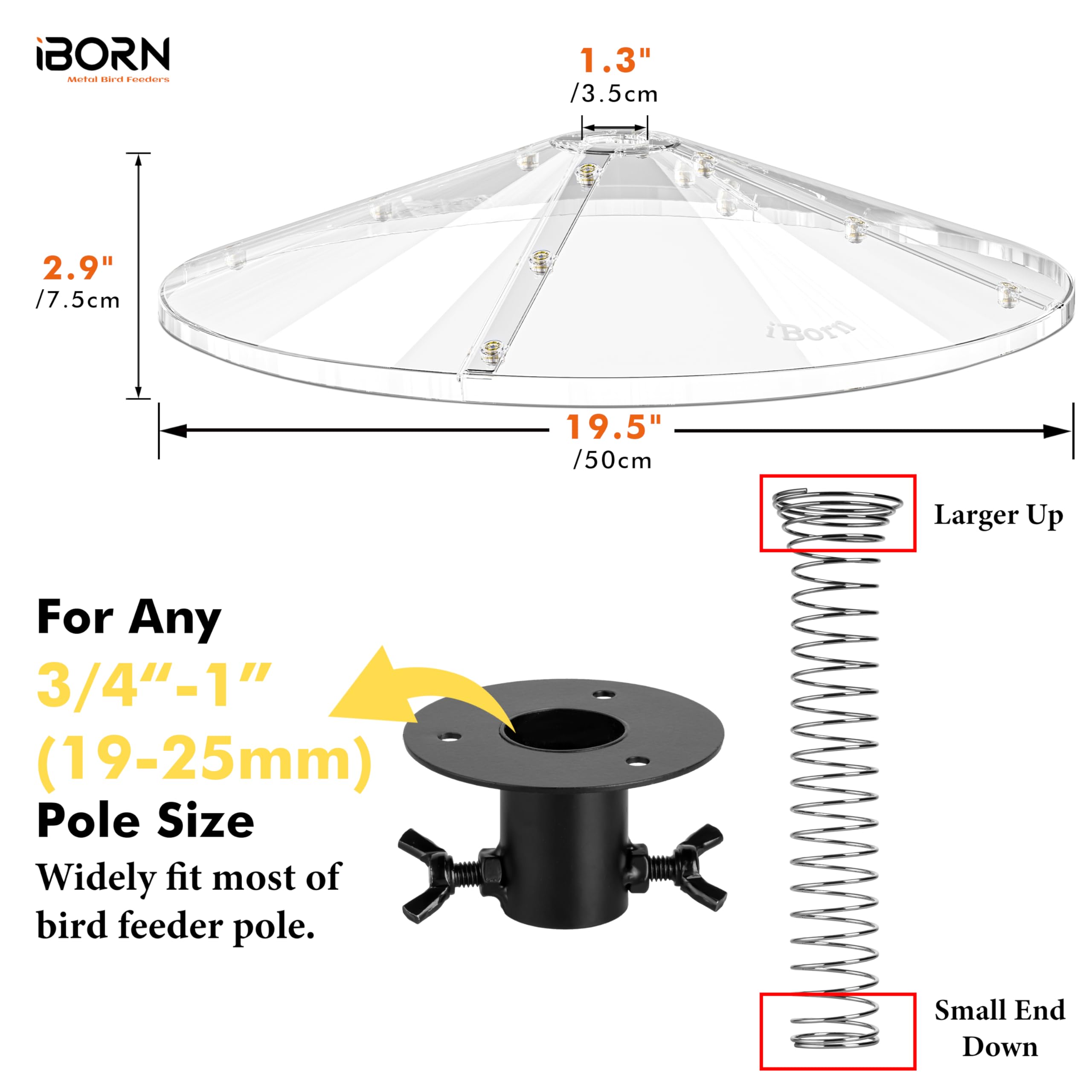 iBorn spring squirrel baffle installation demonstrating tool-free mounting