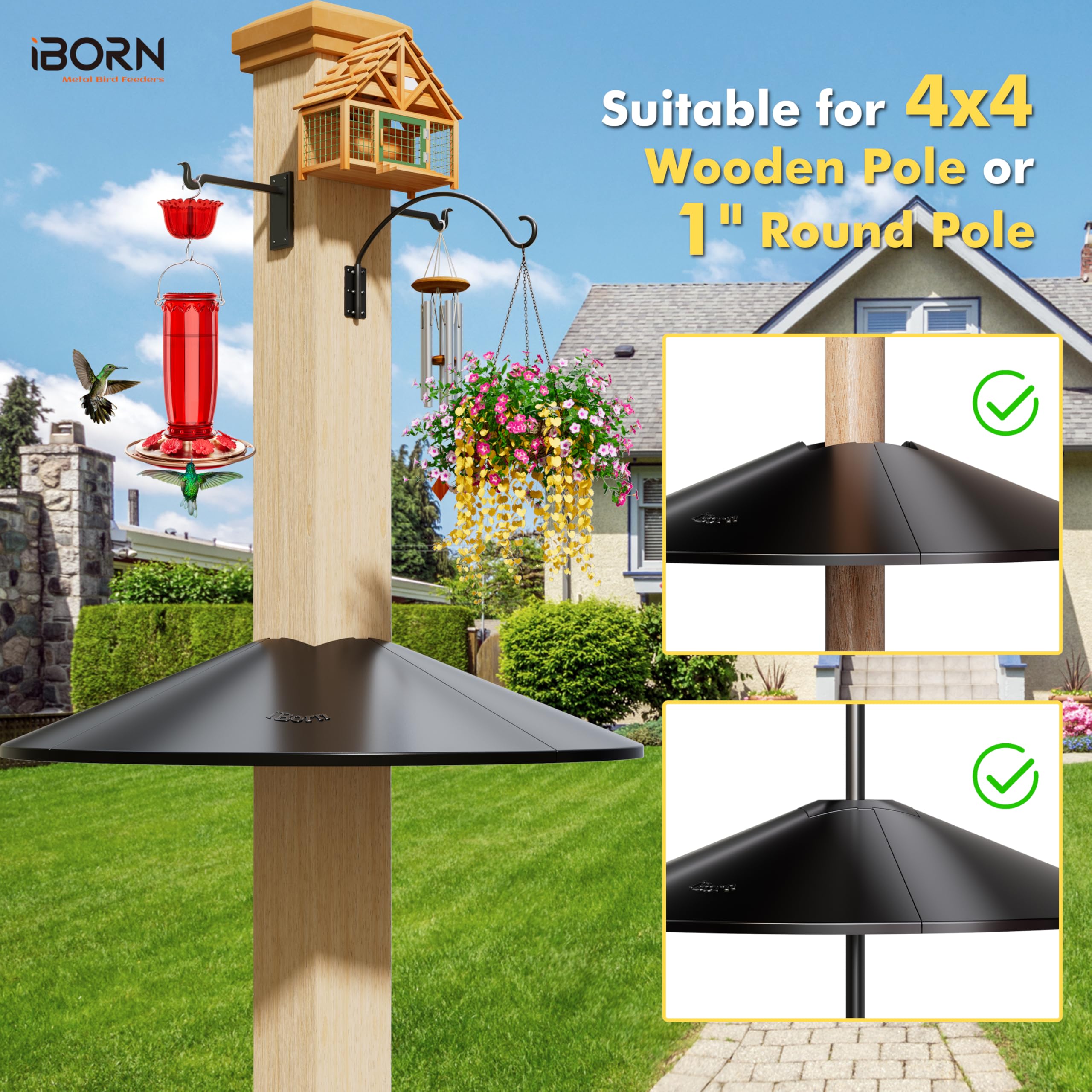 iBorn Squirrel Baffle dual-mode spacer demonstrates post and pole compatibility.