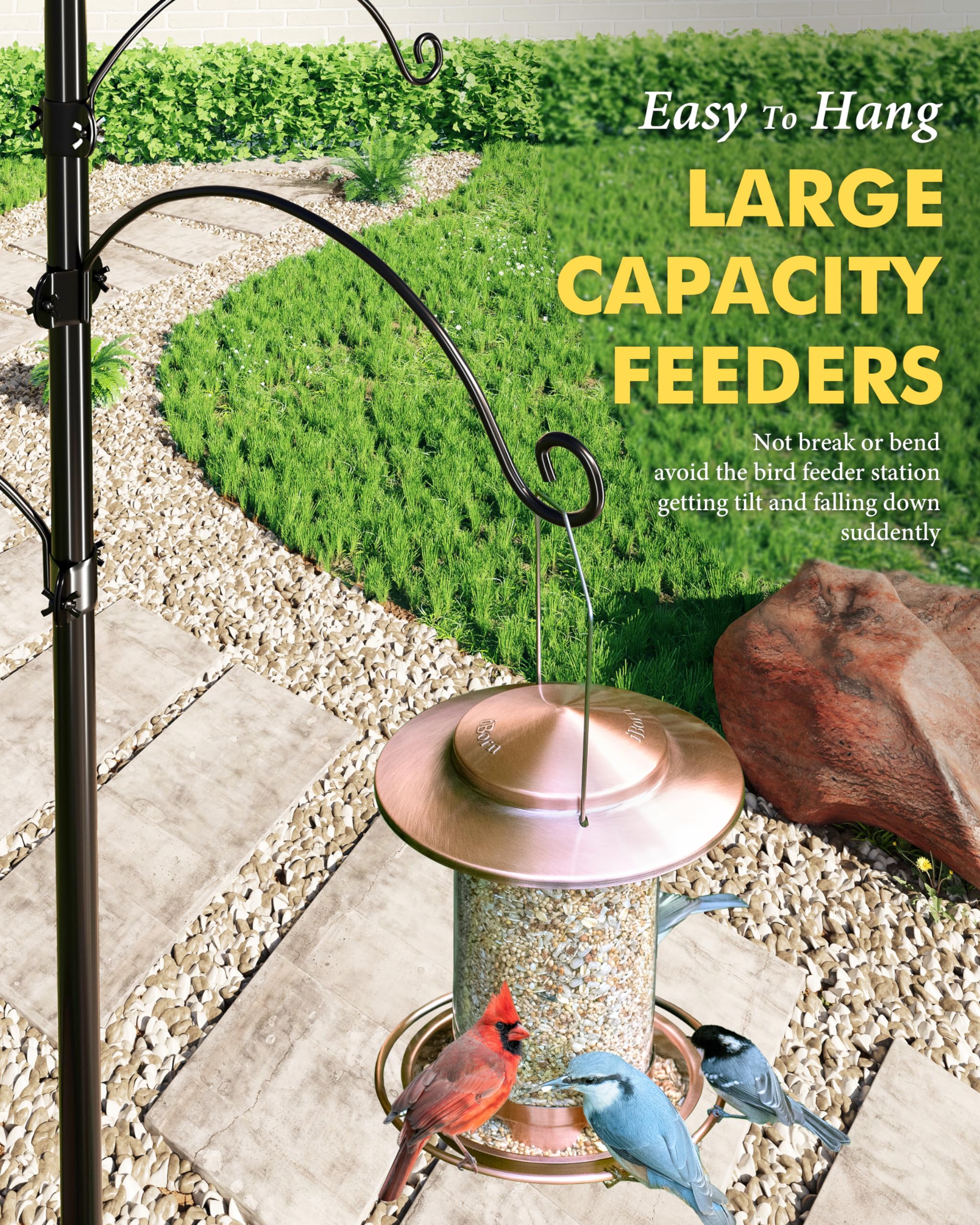 iBorn long hanger helps deter pests from reaching feeders