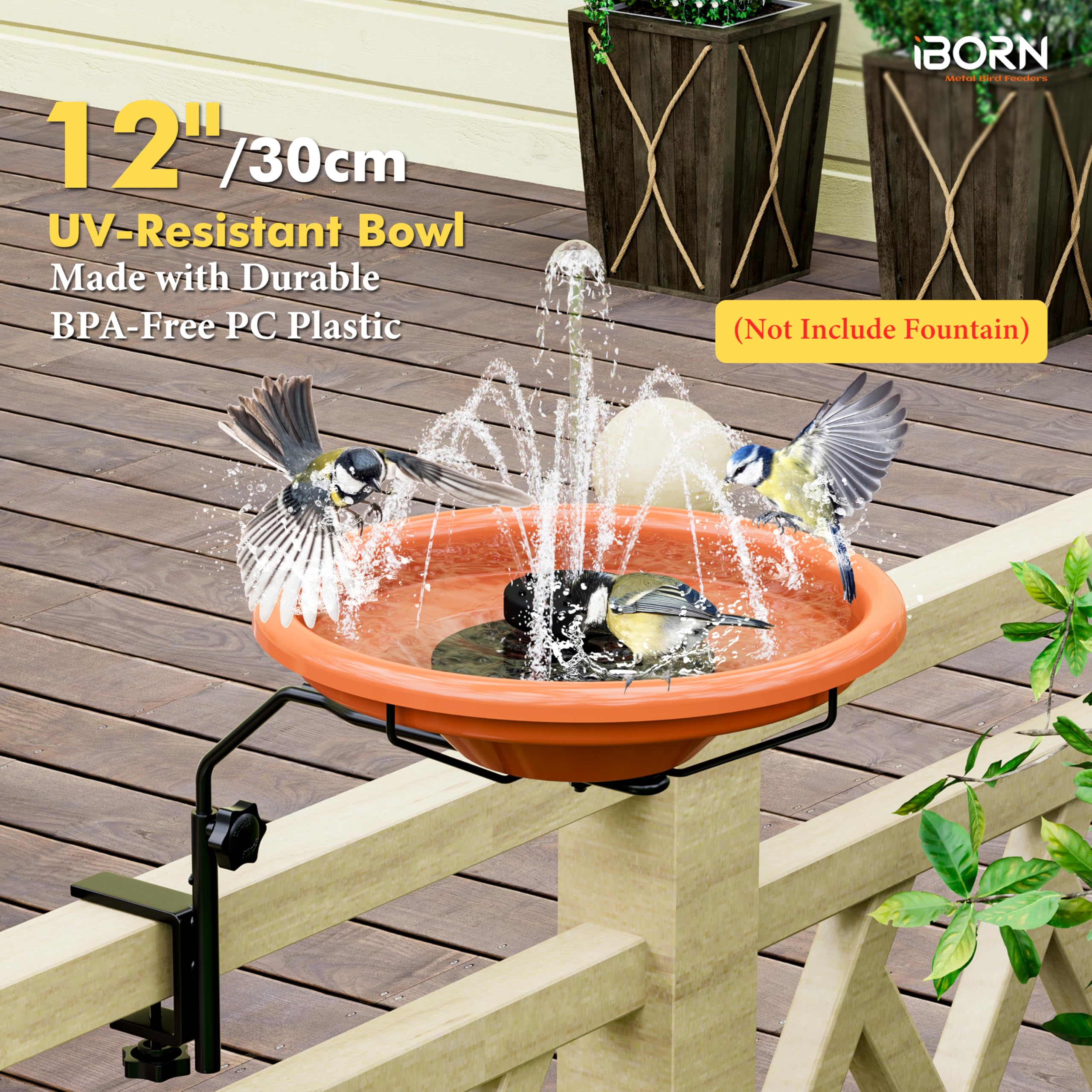 iBorn stainless steel spacer protects fence surfaces during mounting.