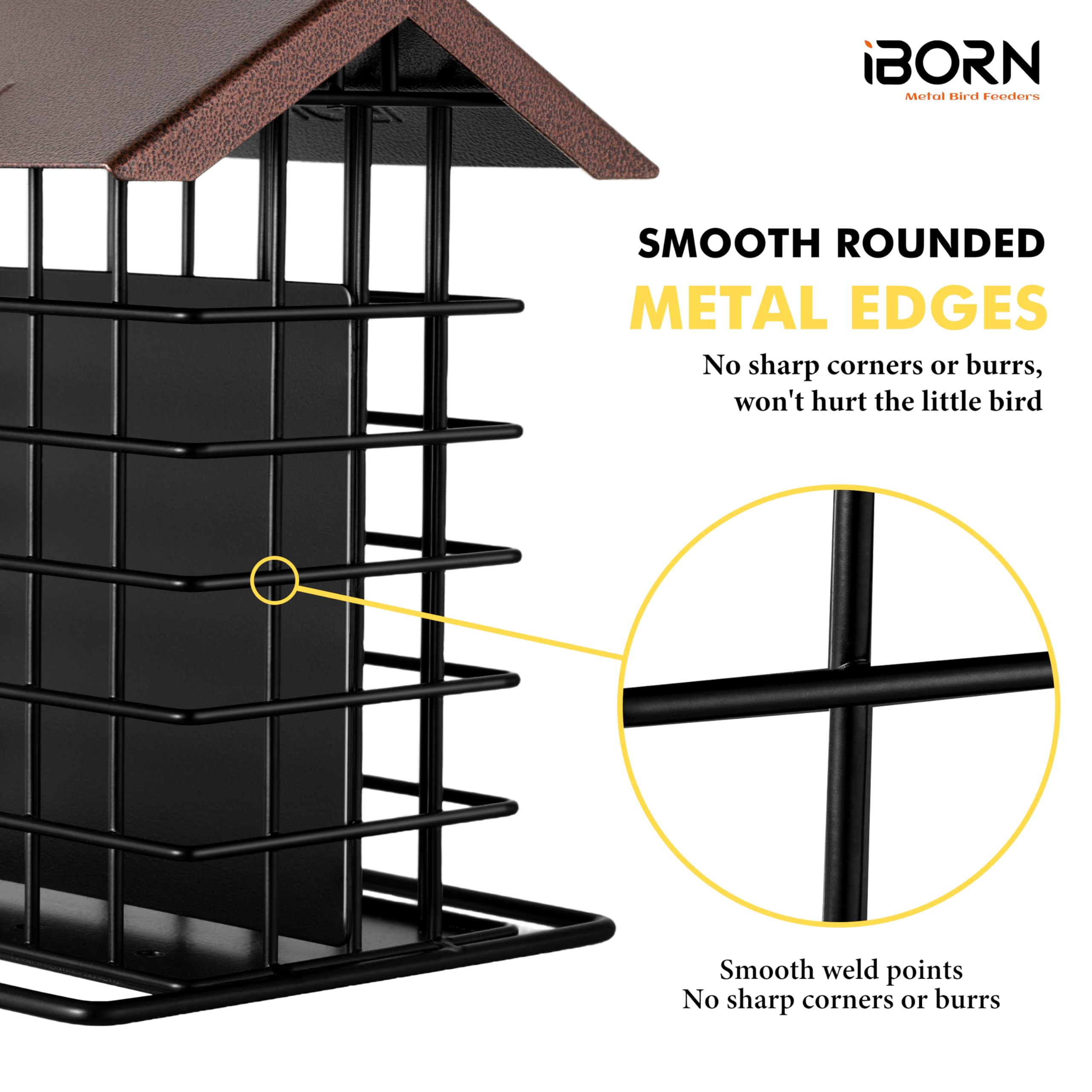 iBorn suet feeder attracting woodpeckers and garden birds.
