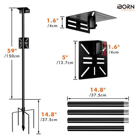 iBorn top and side brackets provide 360-degree mount versatility for diverse feeder designs.