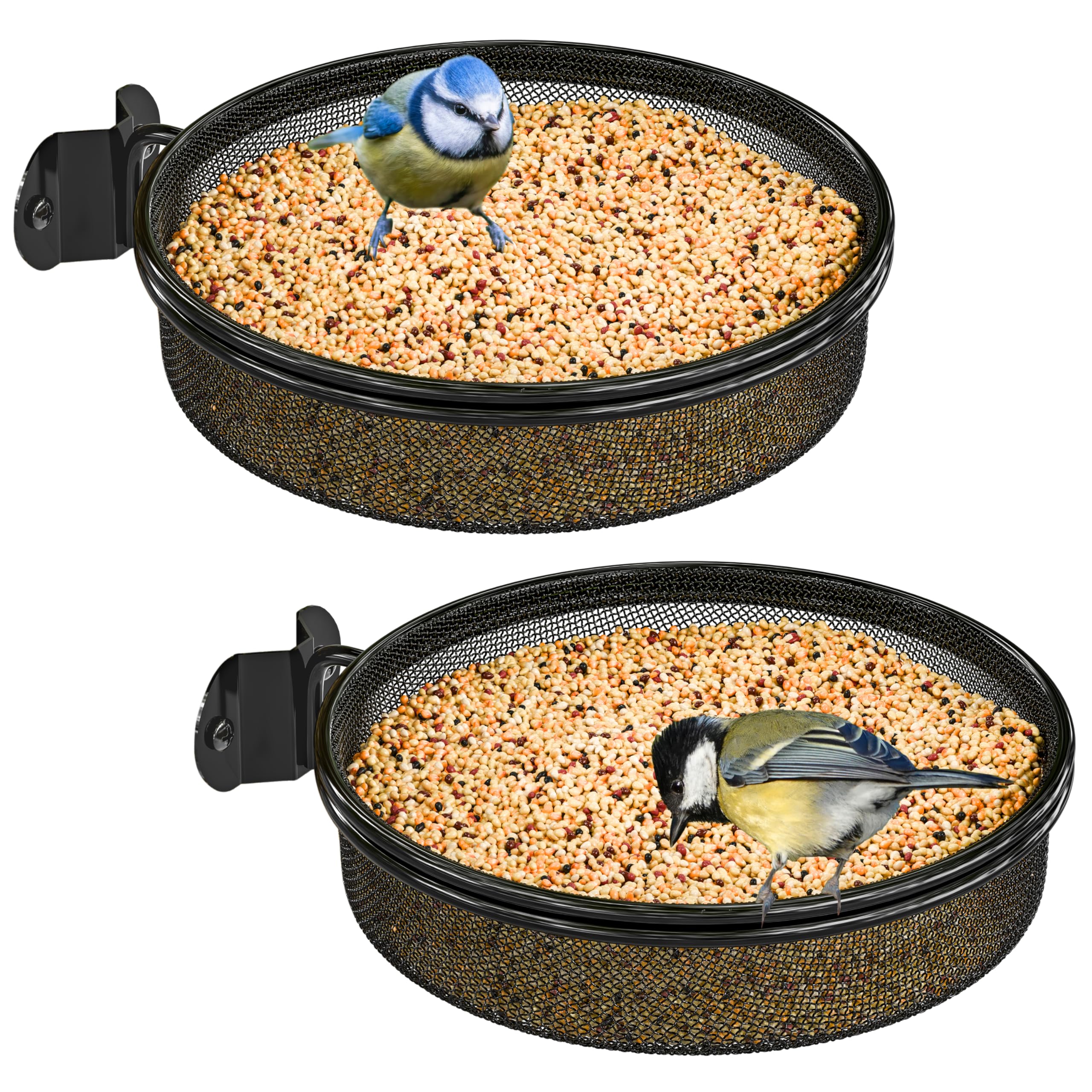 iborn wall-mounted bird feeder tray with mesh for quick drainage and easy cleaning