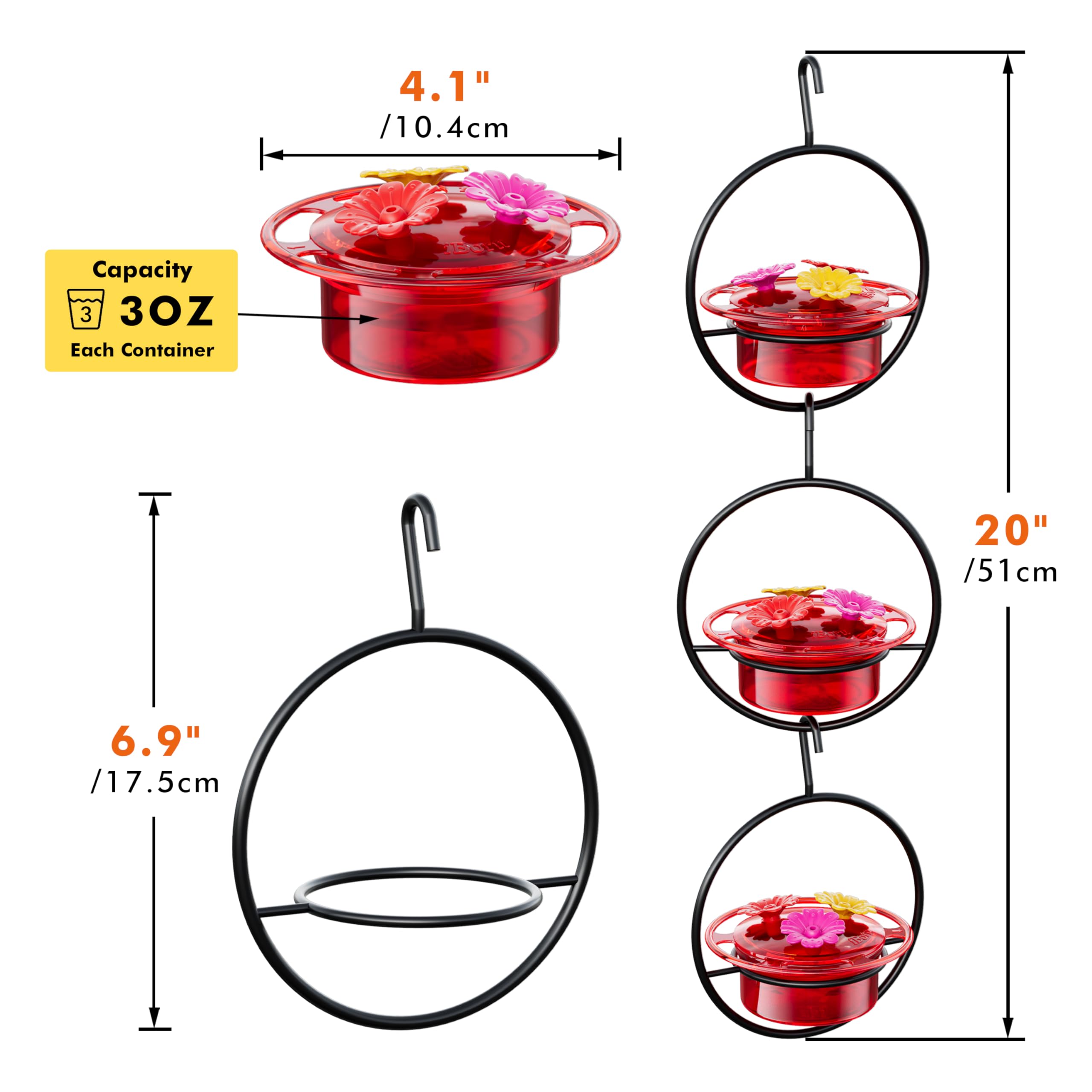 iborn wind-proof hook fastening the feeder for stable outdoor use