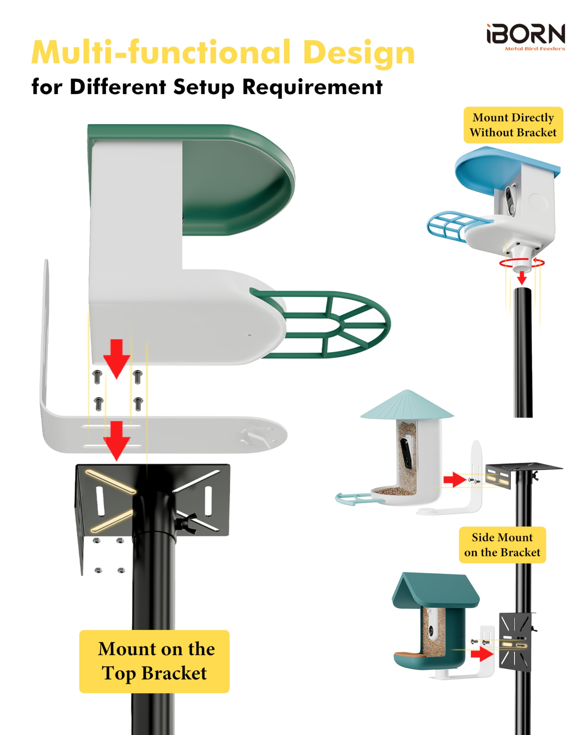 iBorn adjustable height up to 63 inches supports different viewing angles.